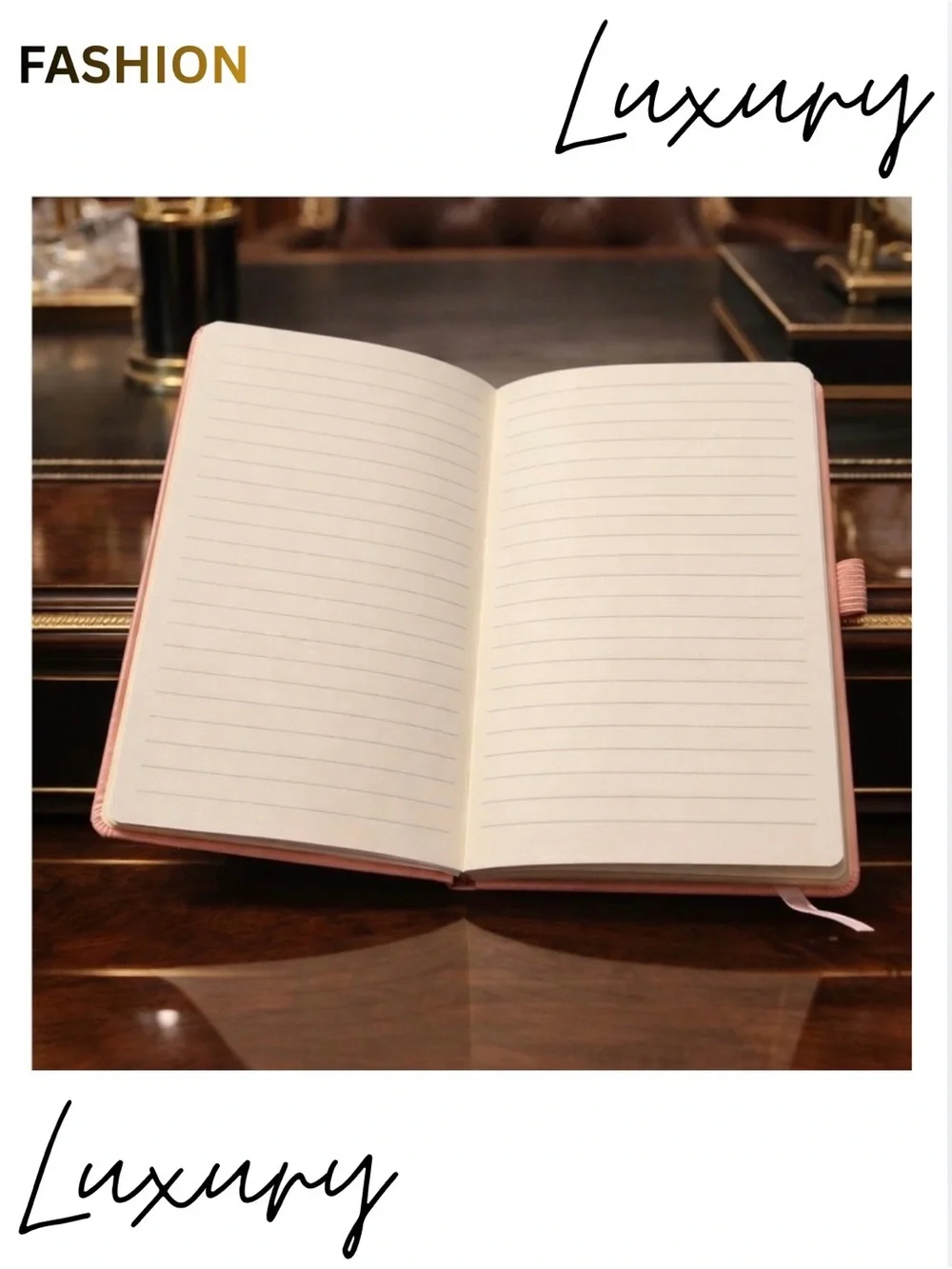NOTEBOOK: Coral & Black Featuring a Green Bow, NWOT